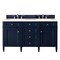 James Martin Vanities Brittany 60in Double Vanity, Victory Blue w/ 3 CM Eternal Marfil Quartz Top 650-V60D-VBL-3EMR - alternate 1